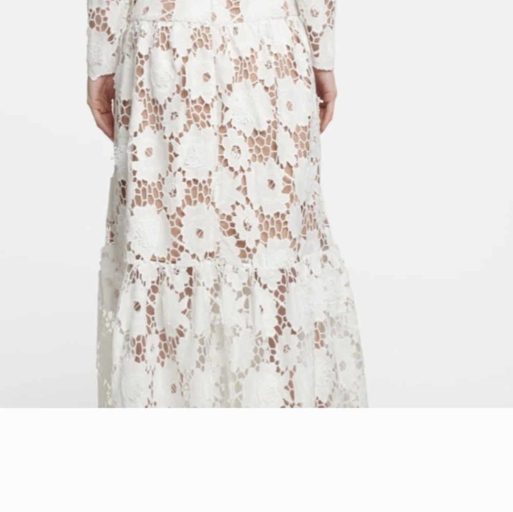 Self-Portrait White 3D Maxi Dress - Picture 3 of 5